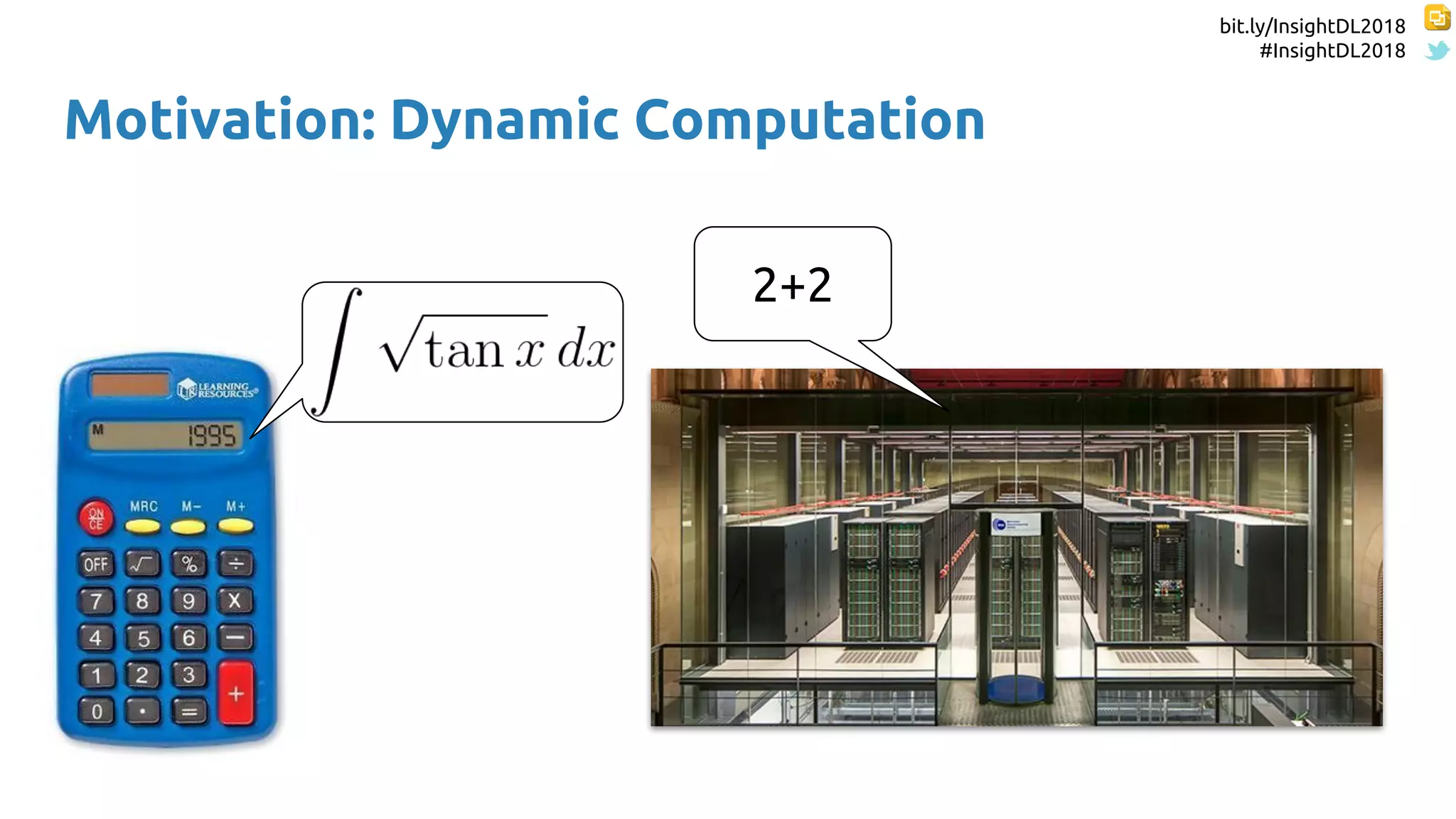 bit.ly/InsightDL2018
#InsightDL2018
Motivation: Dynamic Computation
2+2
 