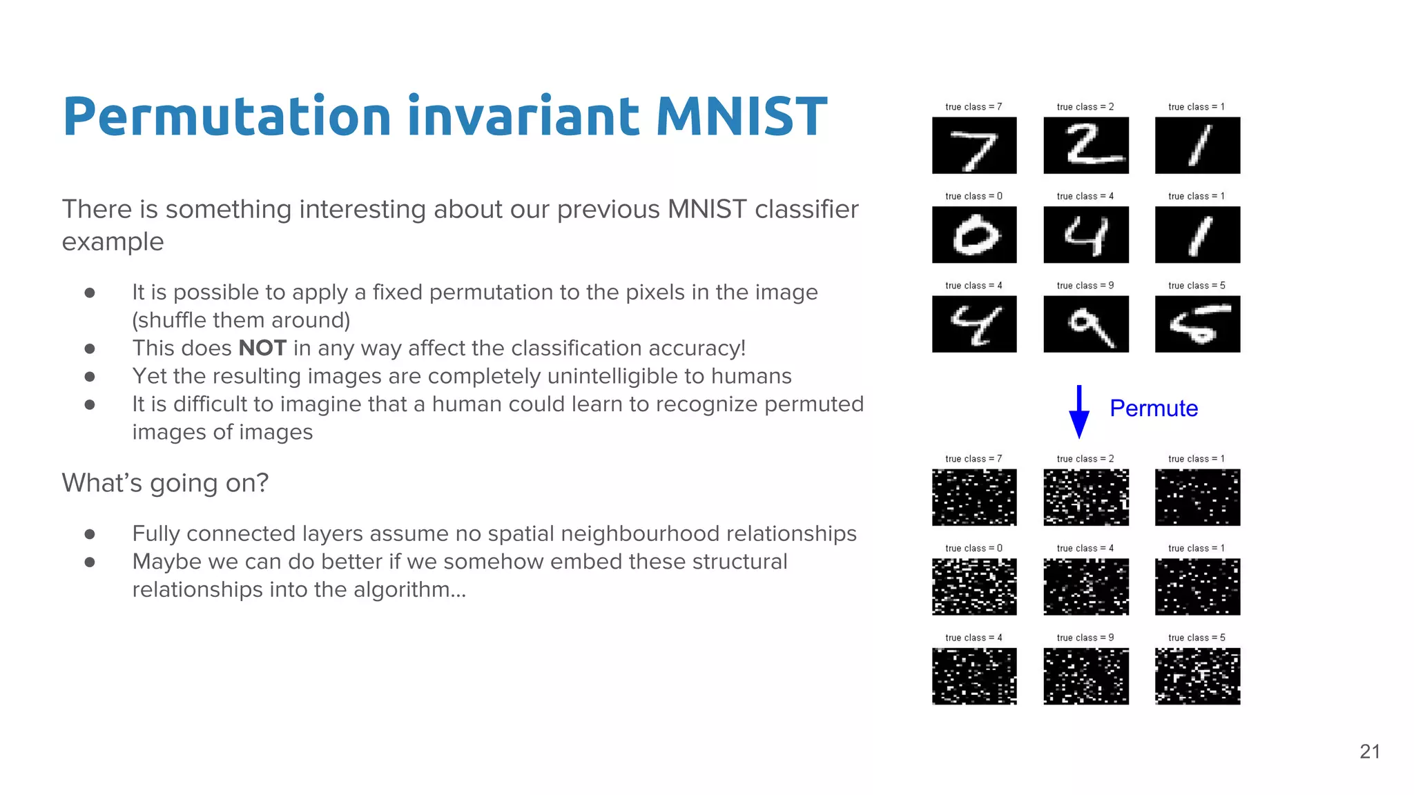 Permutation invariant MNIST
●
●
●
●
●
●
Permute
21
 