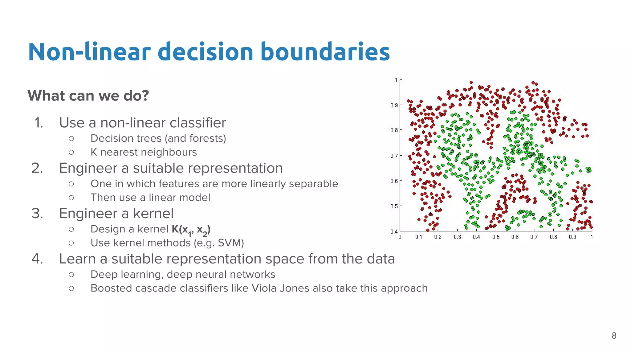 Non-linear decision boundaries
○
○
○
○
○
○
○
○
8
 