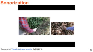 25
Sonorization
Owens et al. Visually indicated sounds. CVPR 2016
 