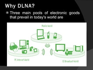 Why DLNA? Three main pools of electronic goods that prevail in today's world are  