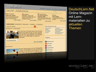 DeutschLern.Net Online Magazin mit Lern-materialien zu  aktuellen Themen 