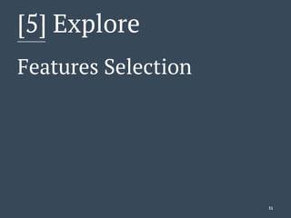 [5] Explore
Features Selection
31
 
