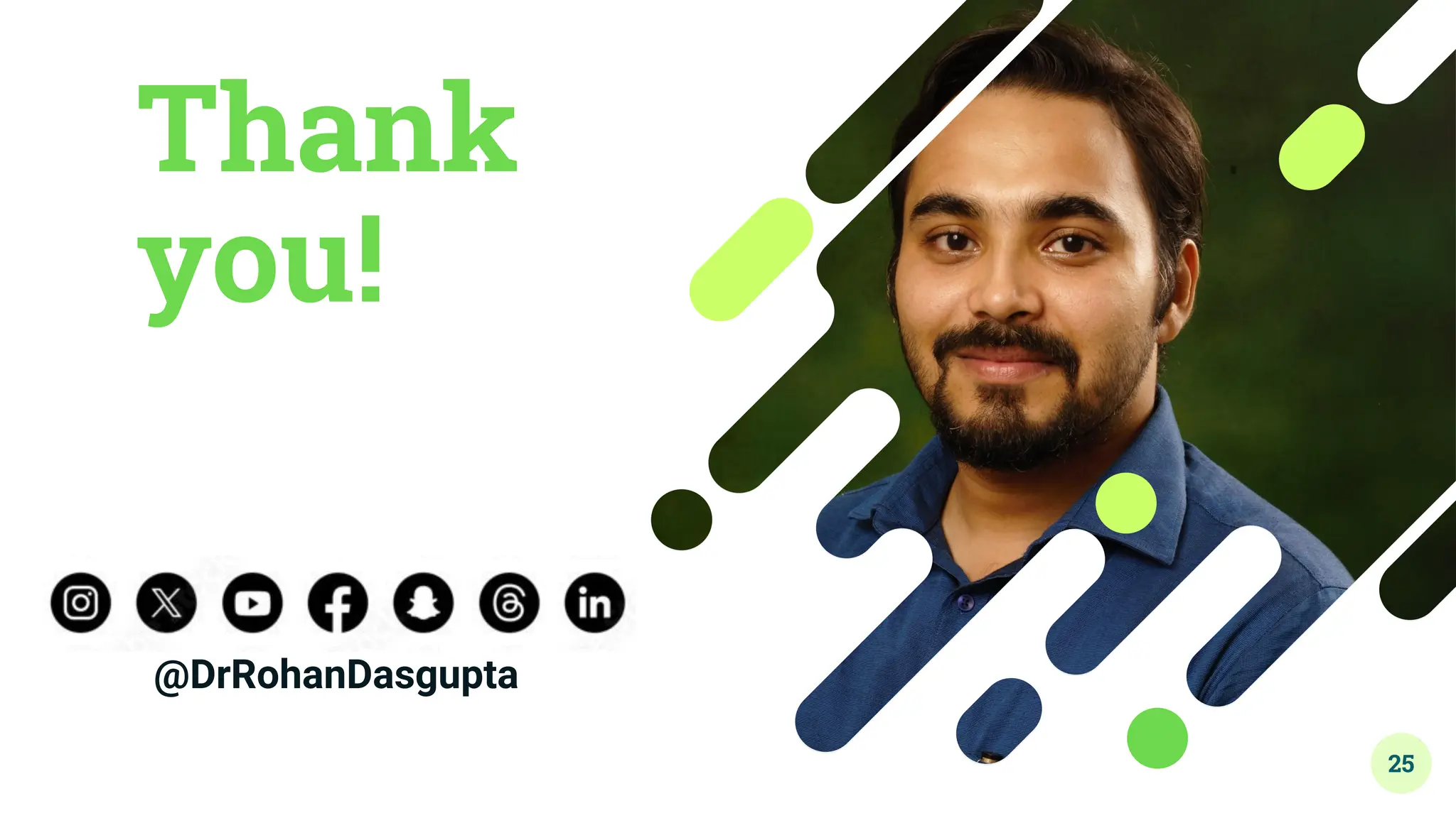 Thank
you!
@DrRohanDasgupta
25
 