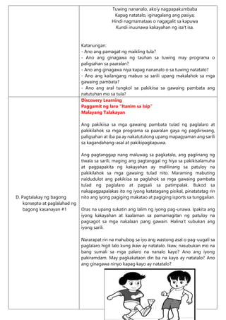 DLP - ESP3 Pakikiisa sa Gawaing Pambata.docx