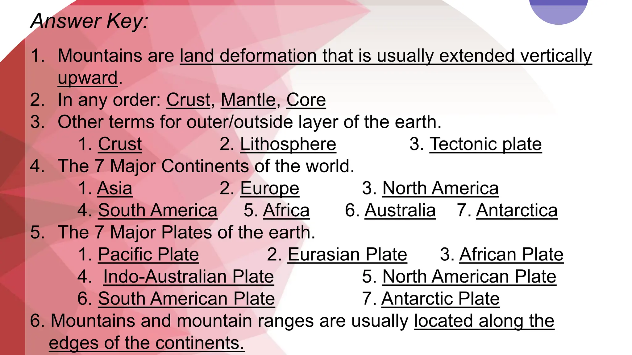 DLP - Q1-Qz01 - Layers of the Earth, Continents, Major Plates.pptx