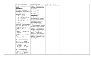 Stardarnd Form Math Example Daily Lesson Plan-Quarter 22-WEEK-8 Mathematics 10 | DOCX