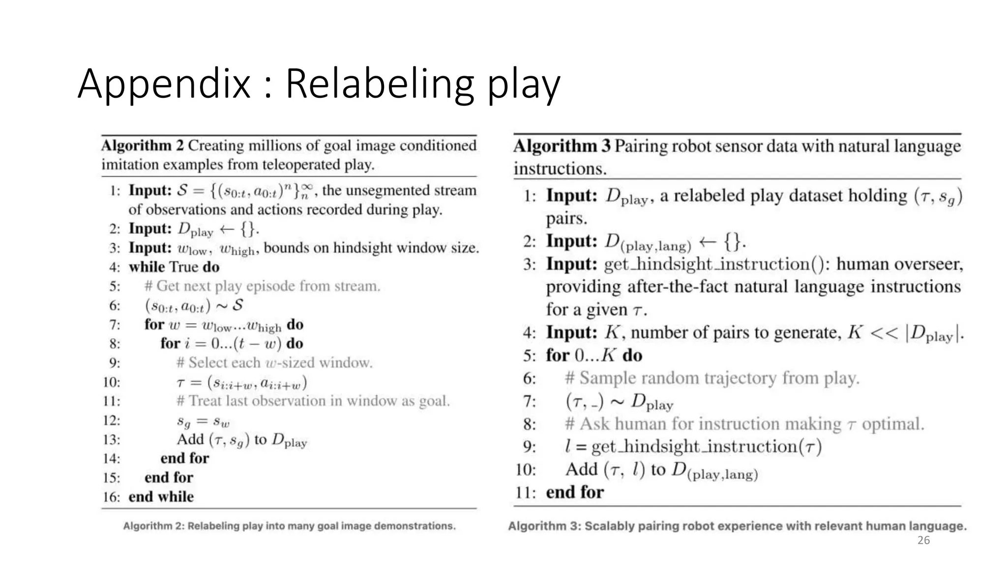 Appendix : Relabeling play
26
 