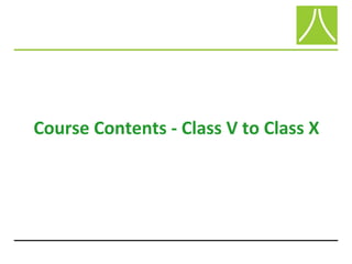 Course Contents - Class V to Class X
 