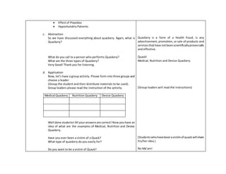 Detailed Lesson Plan (5A's)