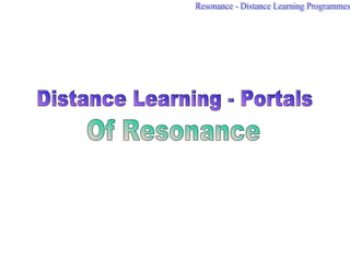 Distance Learning - Portals Of Resonance 