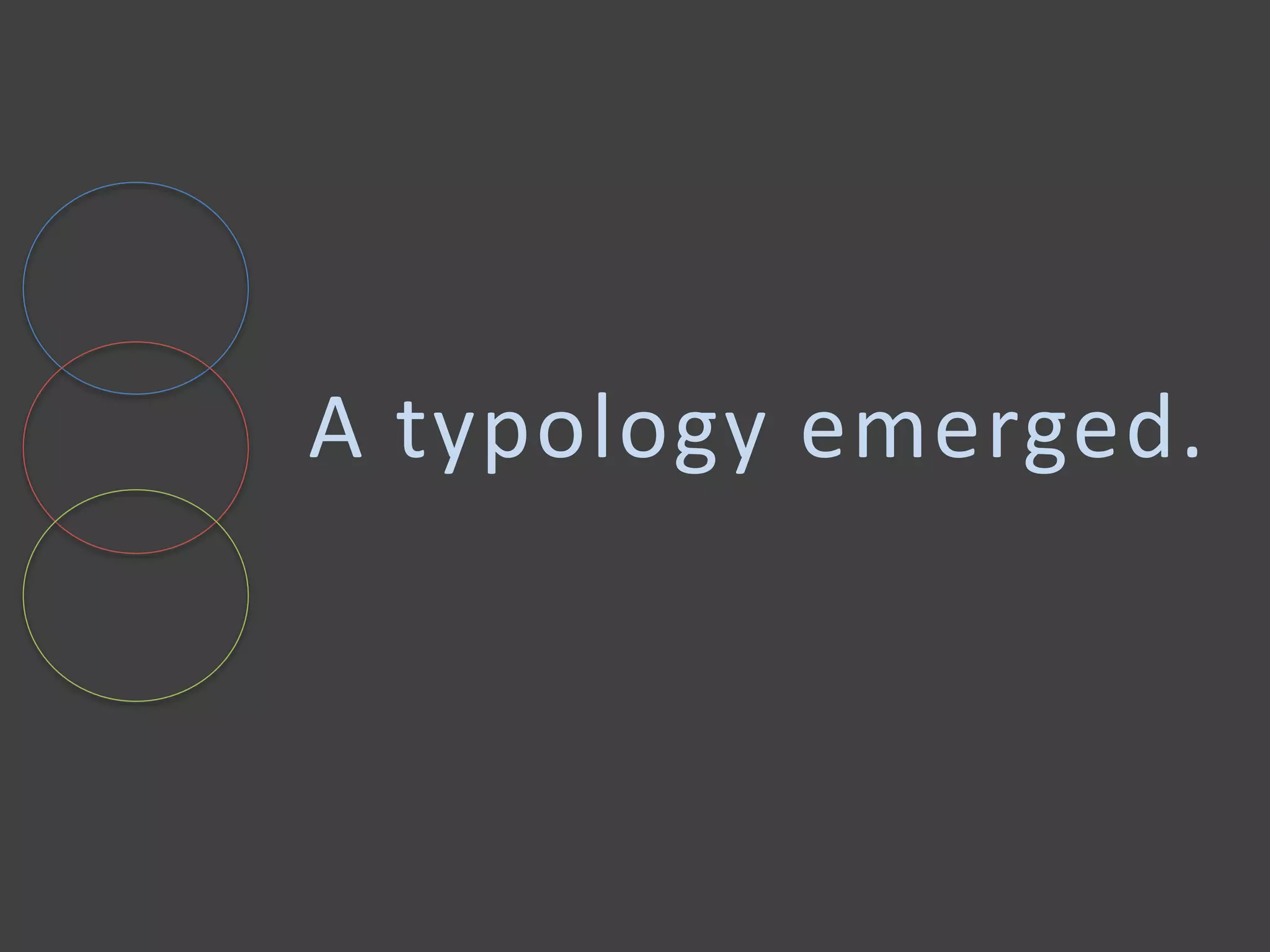 A typology emerged.
 