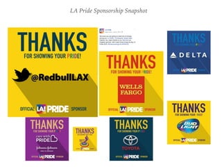 LA Pride Sponsorship Snapshot
 