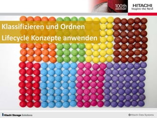 Klassifizieren und Ordnen
Lifecycle Konzepte anwenden
 
