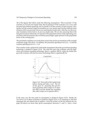 8.3 A Cash-in-Advance Economy 61
8.3 A Cash-in-Advance Economy
In this section we derive the real effects of inﬂation. Unlike in the previous section, we
will use a complete equilibrium model with optimizing consumers, because we want to
understand how economic agents decide on consumption and output in the presence of
inﬂation. The model builds on the general equilibrium framework developed in earlier
chapters, but this model also contains a monetary sector.
This model is based on many identical consumers who live forever. In such a case, we say
that consumers are inﬁnitely lived. Since everyone is the same, it sufﬁces to examine the
choices of a single, representative consumer. The representative consumer has to decide
on consumption ct, labor supply lt, savings st+1, and money holdings mt+1. The utility
function is:
1
X
t=0
 