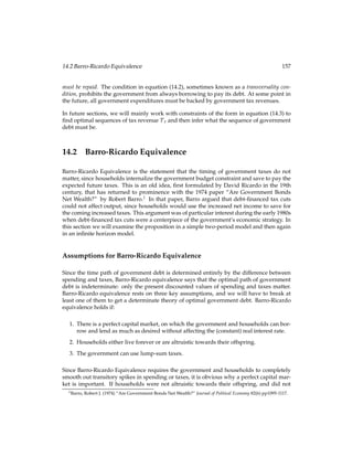 :
(8.13)
This equation implies that consumption depends negatively on money growth, so con-
sumption and inﬂation move in opposite directions. The intuition for this result is that
inﬂation distorts the incentives to work. Income from labor cannot be used immediately
for purchases of consumption, since consumption goods are bought with cash that has
been put aside in advance. The labor income of today can be spent only tomorrow. When
inﬂation is high, cash loses value over night. The higher inﬂation, the higher are prices
tomorrow, and the fewer consumption goods can be bought for the same amount of labor.
This implies that high rates of inﬂation decrease the incentive to work. Since consumption
is equal to labor in equilibrium, consumption is low as well.
Given this relationship between consumption and inﬂation, which money growth rate
should the central bank choose? In equilibrium, labor and consumption are equal. We
can use this fact to ﬁnd the optimal consumption, and then go backwards to compute the
optimal money growth rate. The utility of consuming and working some constant c = l
forever is:5
1
X
t=0
 