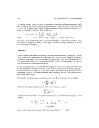 is smaller than one, this equation tells us that g? is negative: the optimal monetary
policy exhibits shrinking money supply. Using equation (8.12) and our expression for g?,
we can compute the optimal nominal interest rate:
1 + R =
1 + g?
 