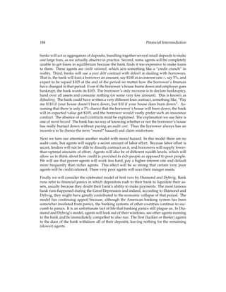 Exercises 81
Exercises
The following exercises make up a project that can be done in groups or individually.
Exercise 9.1 (Moderate)
As the word “cycle” indicates, for a long time economists thought of business cycles as reg-
ular, recurrent events. The length and severity of business cycles was thought to be mostly
constant. For example, the typical length of one full cycle (from boom through recession
back to boom) was supposed to be between four and seven years. In this question you will
examine the actual business cycles of a country of your choice and examine whether they
seem to follow a regular pattern.
The ﬁrst thing to do is to get the necessary data. Business cycles are roughly deﬁned as
deviations of real GDP from trend. Therefore you will need to acquire data on real GDP for
some country. A good source is the Penn World Tables, a set of standardized measures of
economic activity for most countries in the world. You can access the World Tables through
a website at the University of Toronto. The address is:
http://arcadia.chass.utoronto.ca/pwt/
Once you are there, select “Alphabetical List of Topics”, then “Real GDP per capita in con-
stant dollars using chain index”, then click on the country of your choice (not the United
States), then use the “Submit Query” button to get the data. Load the data into a spread-
sheet, and you are ready to go.
The ﬁrst step is to compute the trend component of GDP. Good methods for computing
the trend of a time series require a relatively high amount of complicated computations.
Therefore we will offer you an ad hoc, quick-and-dirty method of computing the trend.
Once we get to the business cycles, it turns out that this method works sufﬁciently well
for our purposes. We will use GDPt to denote real GDP at time t. The computation of the
trend proceeds in steps:
 Compute the growth rate of GDP for each year. In terms of your spreadsheet, let us
assume that column A is year and column B is real GDP. The ﬁrst year is in row one.
Now you can put the growth rates into column C. Put the growth rate from year 1 to
2 into cell C1, and so on.
 From now on, we are going to apply a method called exponential smoothing to get
smooth versions of our data. Assume you want to get a smooth version of a times
series xt. Let us call the smooth version x̂t. Basically, the x̂t are computed as a forecast
based on past observations of xt. The ﬁrst x̂t is set equal to the ﬁrst xt: x̂1 = x1.
From then on, the forecasts for the next period are computed as an average of the last
forecast and the actual value: x̂t+1 =  