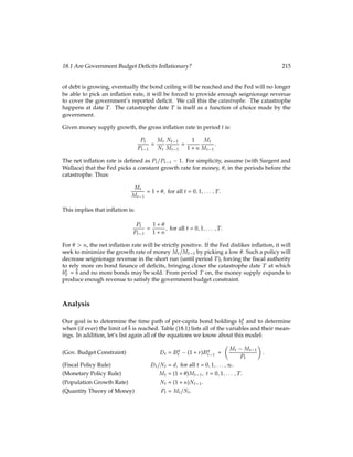 108 Economic Growth
In the model, only a sudden jump in Ht over some critical level could perform this task,
which is not a very convincing explanation for the demographic transition. Still, the model
is a signiﬁcant improvement over theories that assume that population growth rates are
exogenous and constant. More research on this and related questions will be needed before
we can hope to ﬁnd a complete explanation for the demographic transition and the wide
disparity in wealth around the world.
Variable Deﬁnition
Yt Aggregate output
yt Output per unit of effective labor
Lt Aggregate labor input or population
Kt Aggregate capital stock
kt Capital per unit of effective labor
At Productivity parameter
It Aggregate investment
it Investment per unit of effective labor
wt Wage
rt Return on capital
Æ Depreciation rate
 Parameter in the production function
u() Utility function
ct Consumption
nt Number of children
p Cost of raising a child, in terms of goods
h Cost of raising a child, in terms of time
et Time spent on educating children
H0 Innate human capital
Ht Acquired human capital

 Parameter in the production function for human
capital
Table 11.1: Notation for Chapter 11
Exercises
Exercise 11.1 (Easy)
Suppose the aggregate production technology is Y = 3L:7
K:3
and that L = 150. Both the
labor force and productivity are constant. Assume that the depreciation rate is 10% and that
 