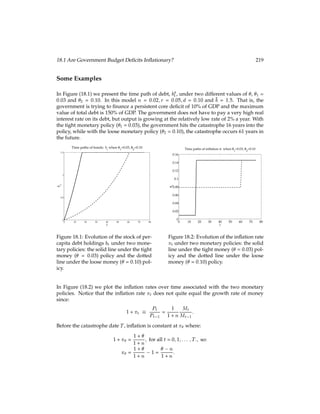 112 The Effect of Government Purchases
In the Barro textbook, the government budget constraint, in addition to lump sum taxes,
also contains ﬁat currency. In this chapter we will assume that the government does not
use the printing press to ﬁnance its purchases. In later chapters (especially Chapter 18) we
will examine this effect in much greater detail.
12.1 Permanent Changes in Government Spending
Assume that the government announces a permanent level of government spending, G, to
be levied each period. What is the role of these government expenditures? The govern-
ment provides productive services, such as a court system for enforcing contracts and an
interstate highway system for quickly and cheaply transporting goods. The government
also provides consumption services such as public parks and entertainment spectacles such
as trips to the moon and congressional hearings. We focus on the ﬁrst role.
How should we model the productive services provided by the government? We shall
analyze a model under two assumptions:
1. Government spending at some constant rate ,
2. The effect of government spending G is augmented by the level of capital, Kt, so
output Y increases by the amount GKt.
In the ﬁrst case, $100 of government spending increases output by 100 regardless of the
current level of capital, while in the second case, the same $100 boosts output much more
in nations with more capital.
The representative household lives forever and has preferences over consumption streams
fCtg1
t=0 given by:
V(fCtg1
t=0) =
1
X
t=0
 