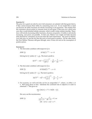 12.2 Temporary Changes in Government Spending 123
All of the ﬁgures that follow make the following assumptions: That in periods 1-5 the
economy is at its pre-war steady-state, that in periods 6-15 the economy is in a war, with
increased government spending, and in periods 16-30 the economy is back at peace. Dur-
ing the war the economy begins its transition to a war steady-state, but the relatively short
duration of the war prevents it from ever reaching that steady-state. After the war the econ-
omy transitions slowly back to its pre-war steady-state. We are also assuming that in the
last period of peace before the war (period 5) the population learns of the impending war,
and that in the last period of the war before peace begins again (period 15) the population
learns of the coming peace.
The parameters used here are exactly those used in the section on transitions in the example
economies (page 120) above. In addition, the peacetime spending level is G0 = 0 and the
wartime spending level is G1 = 0:4.
The evolution of the capital stock under both assumptions about the government spending
technology is plotted in Figure (12.4). The solid line gives the evolution with the high-
return government spending technology (that is, equation (BC2)), while the dotted line
gives the evolution with the low-return technology (that is, equation (BC1)).
5 10 15 20 25 30
1.5
1.6
1.7
1.8
1.9
2
2.1
2.2
Capital Stock
time t
K(t)
Figure 12.4: Time path of the capital stock
before, during and after a war. The sol-
id line gives Kt assuming that govern-
ment purchases affect output as in equa-
tion (BC2) and the dotted line assuming
they affect output as in equation (BC1).
In the same way, the time path of consumption is plotted in Figure (12.5). Finally, the
real interest rate in these economies is plotted in Figure (12.6). It is surprising to note that
sometimes the real interest rate is negative. From the section on the real interest rate (on
page 120 above) we know that, given consumption decisions Ct and Ct+1 that rt must
 