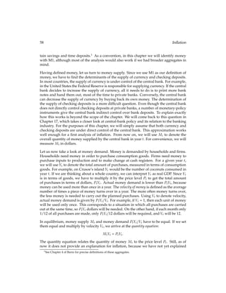 t 1
u(ct); such that:
Pyt + bt 1(1 + R) = Pct + bt; 8t 2 f1;2;:::g:
The “8” symbol means “for all”, so the last part of the constraint line reads as “for all t in
the set of positive integers”.
To make the Lagrangean, we follow the rules outlined on page 15. In each time period t,
the household has a budget constraint that gets a Lagrange multiplier t. The only trick is
that we use summation notation to handle all the constraints:
L =
1
X
t=1
 