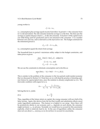 t 1
u0(c?
t ) + ?

P( 1)
(1 + R)t 1

= 0:
(FOC ct)
Rotating this forward and dividing the ct FOC by the ct+1 FOC yields:
 