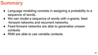 Language Model (D3L1 Deep Learning for Speech and Language UPC 2017)