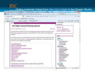 Online materials linked from http://bit.ly/diglit in the Design Studio
 