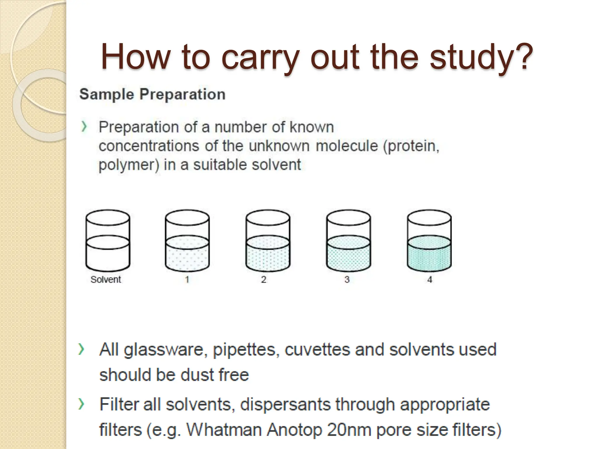 How to carry out the study?
 