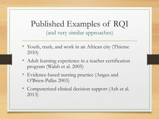 Rapid Qaulitative Inquiry, extended presentation | PPTX