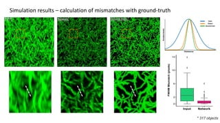 Simulation results – calculation of mismatches with ground-truth
Input Network
FWHM
Mismatch
(pixels)
0
2
6
10
14
Input
Output
Ground-truth
Distance
Normalized
intensity
* 317 objects
 