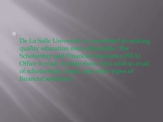 Dlsu scholarship program | PPTX