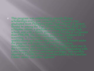 Dlsu scholarship program | PPTX
