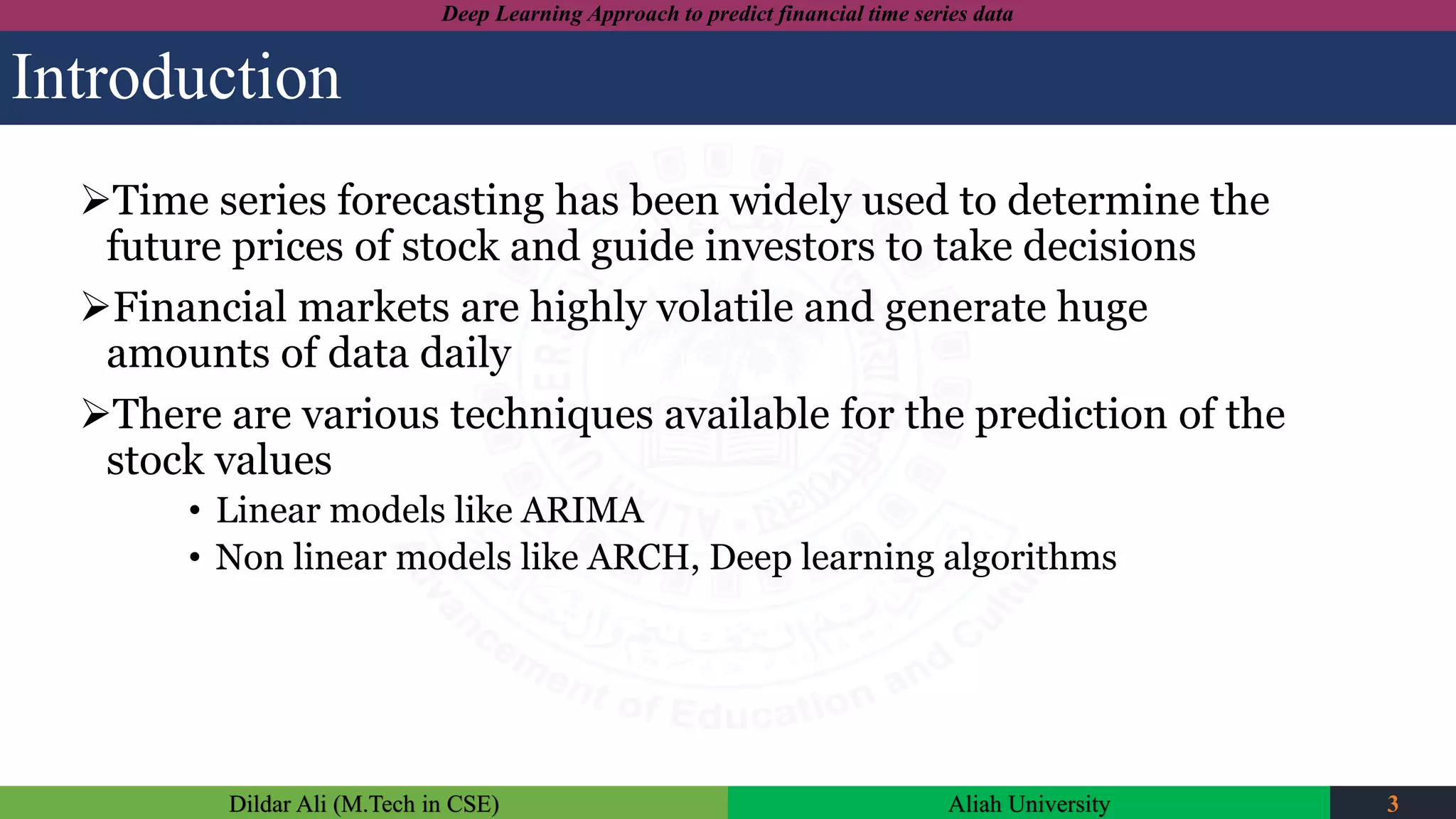 Deep Learning Approach to Predict Financial Time Series Data | PDF ...