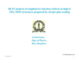 DLTS Study on interface of Si/TiO2 | PDF