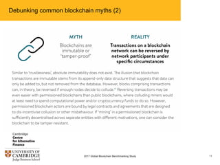 Debunking common blockchain myths (2)
112017 Global Blockchain Benchmarking Study
 