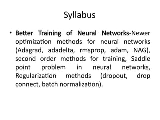 Advanced Optimization Techniques for Neural Network Training | PPTX