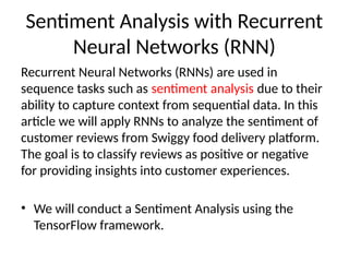 Sentiment Analysis of Customer Reviews Using RNN in TensorFlow | PPT