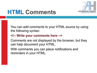 How To Write Html Comment HTML_Day_Two(W3Schools) | PPTX