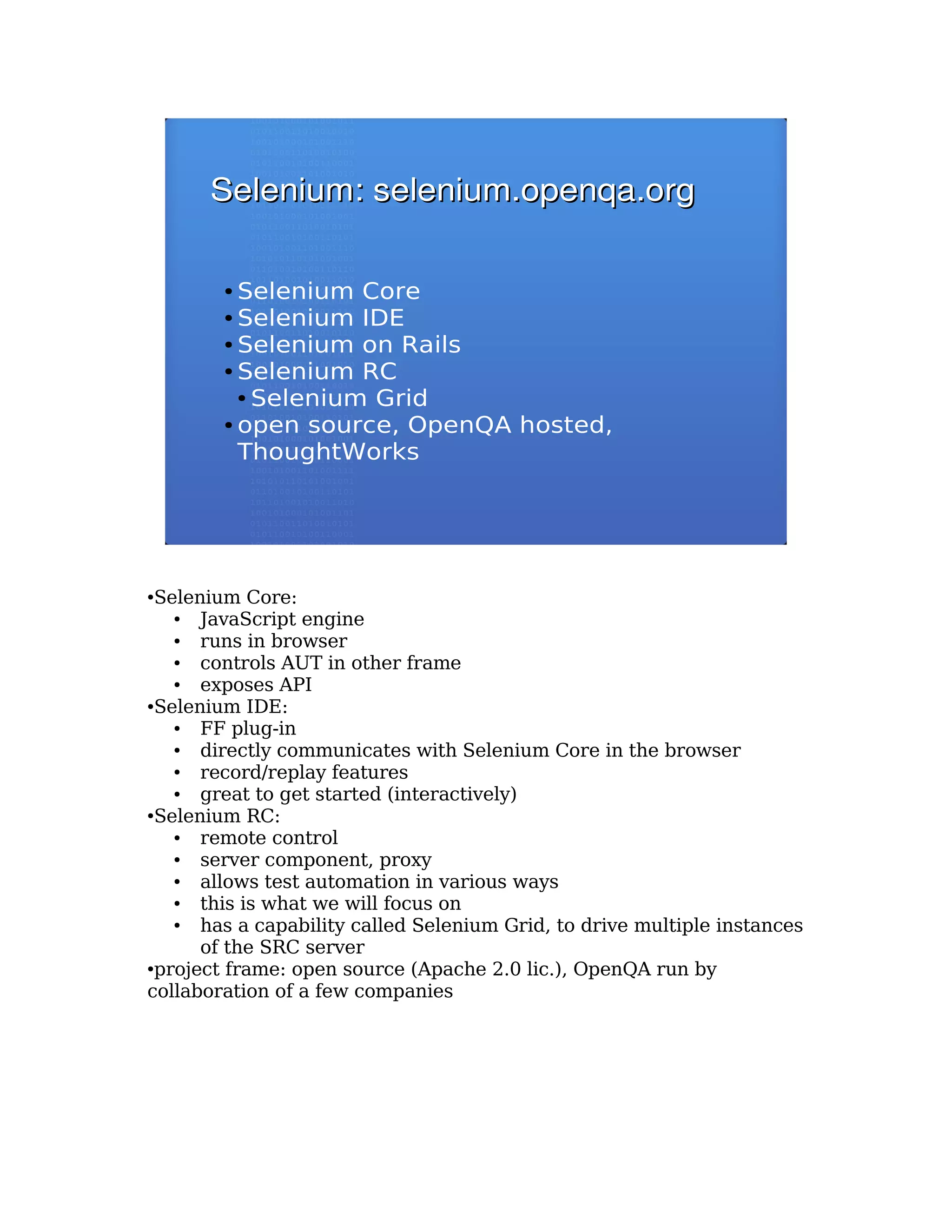 Selenium RC: Automated Testing of Modern Web Applications