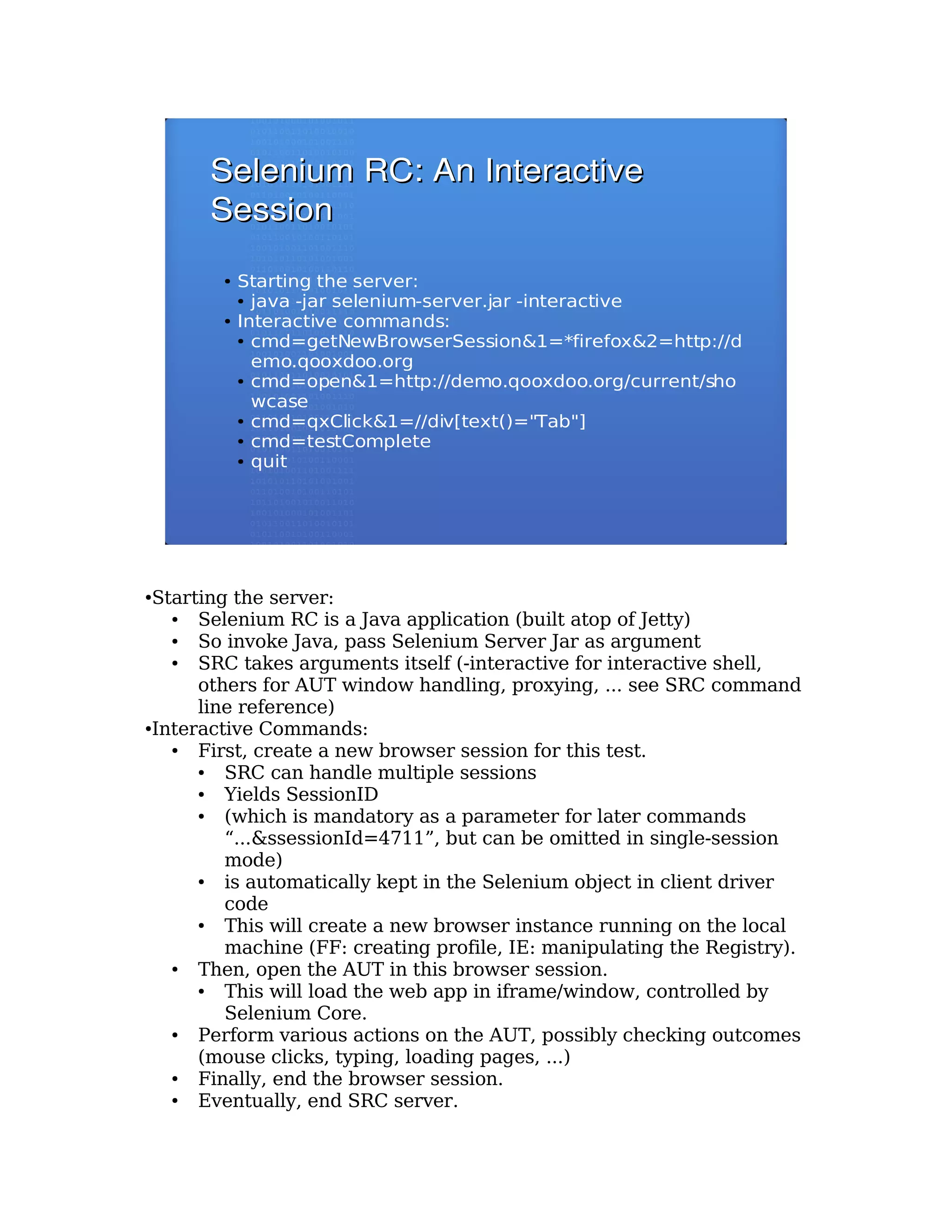Selenium RC: Automated Testing of Modern Web Applications