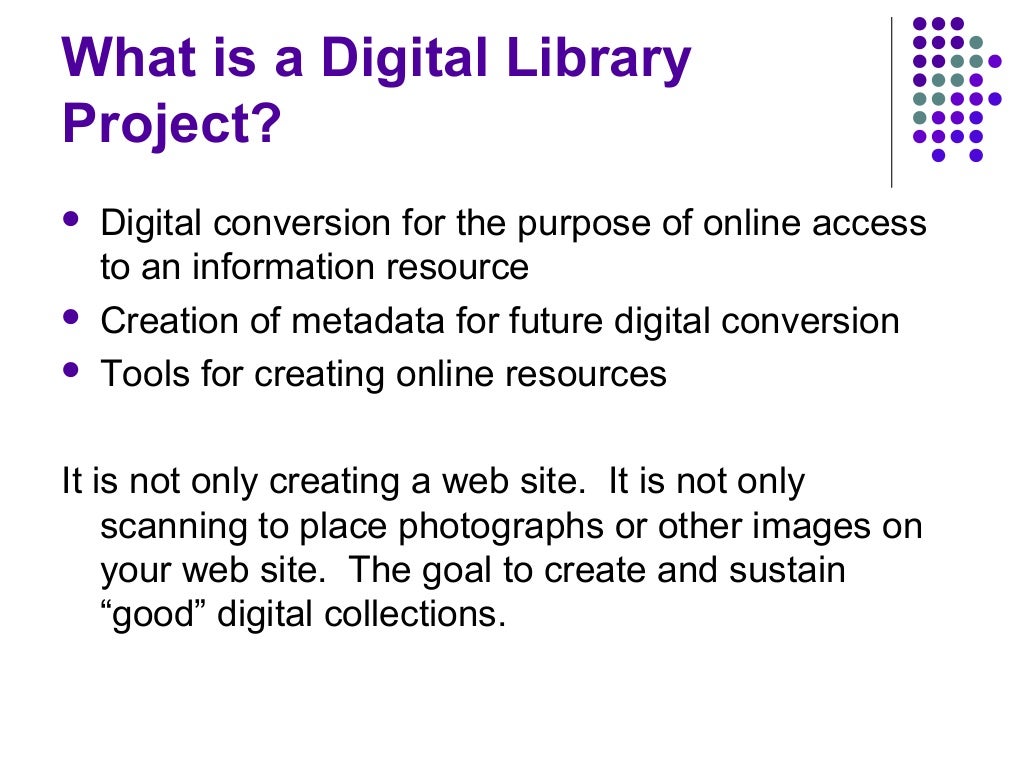 Planning and Implementing a Digital Library Project