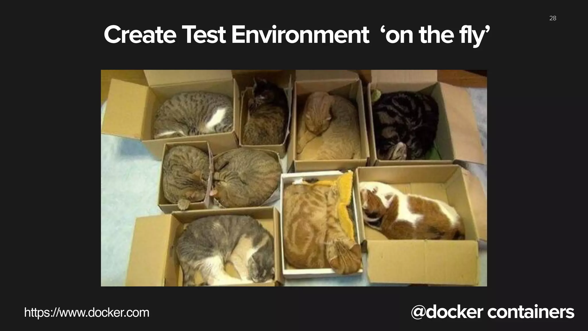 28
@docker containers
Create Test Environment ‘on the fly’
https://www.docker.com
 