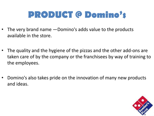 service marketing used by domino's pizza | PPT
