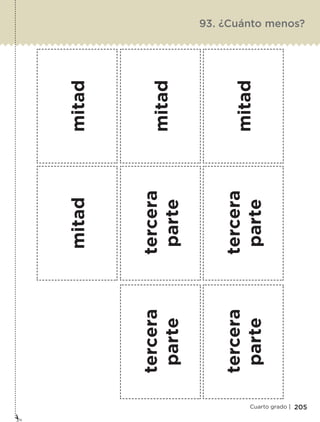 205Cuarto grado |
93. ¿Cuánto menos?
Libro 1.indb 205 11/09/19 11:23
 