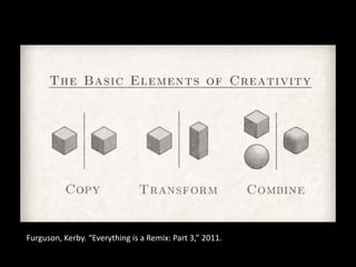 Furguson, Kerby. “Everything is a Remix: Part 3,” 2011.
 