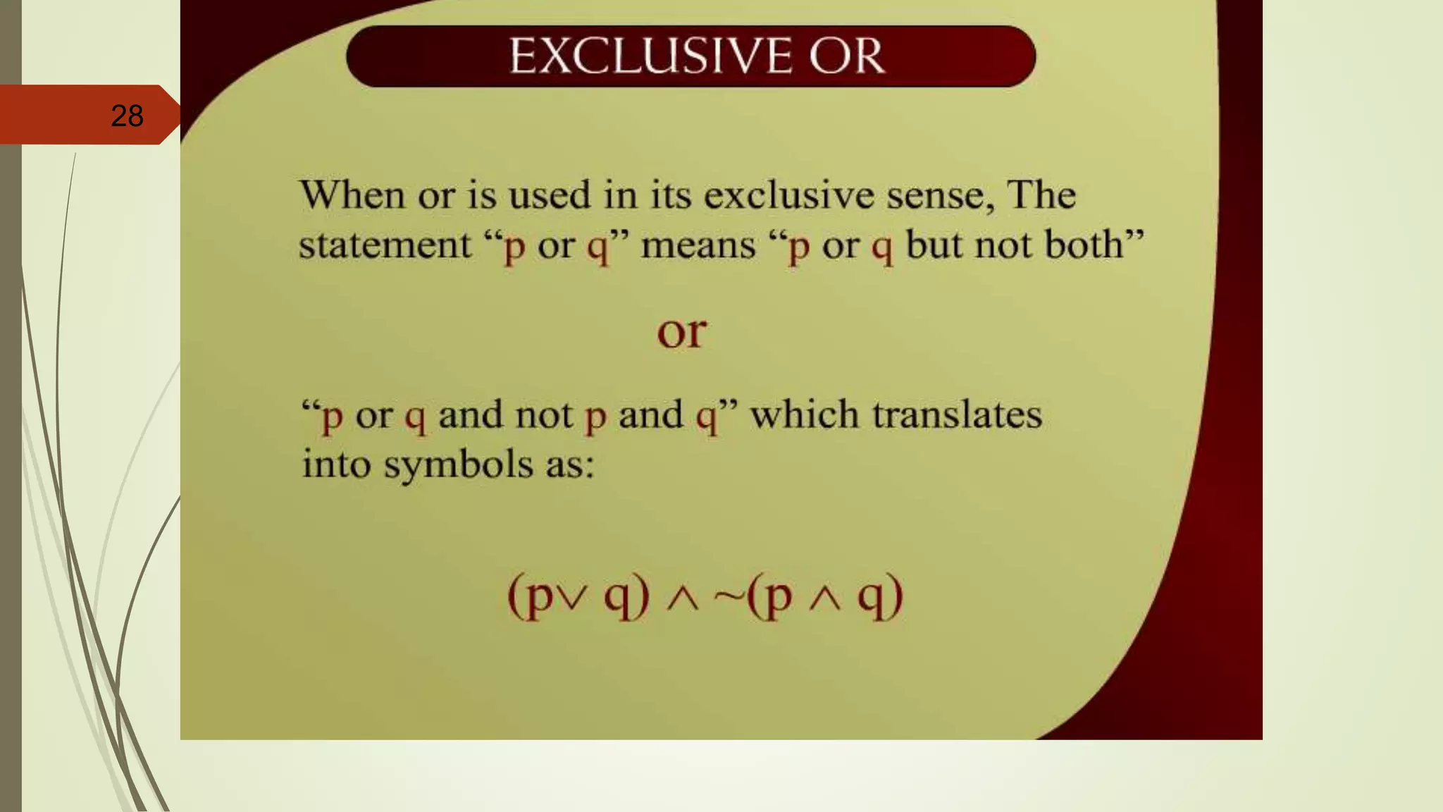 28 Exclusive OR – 2 - 5
 