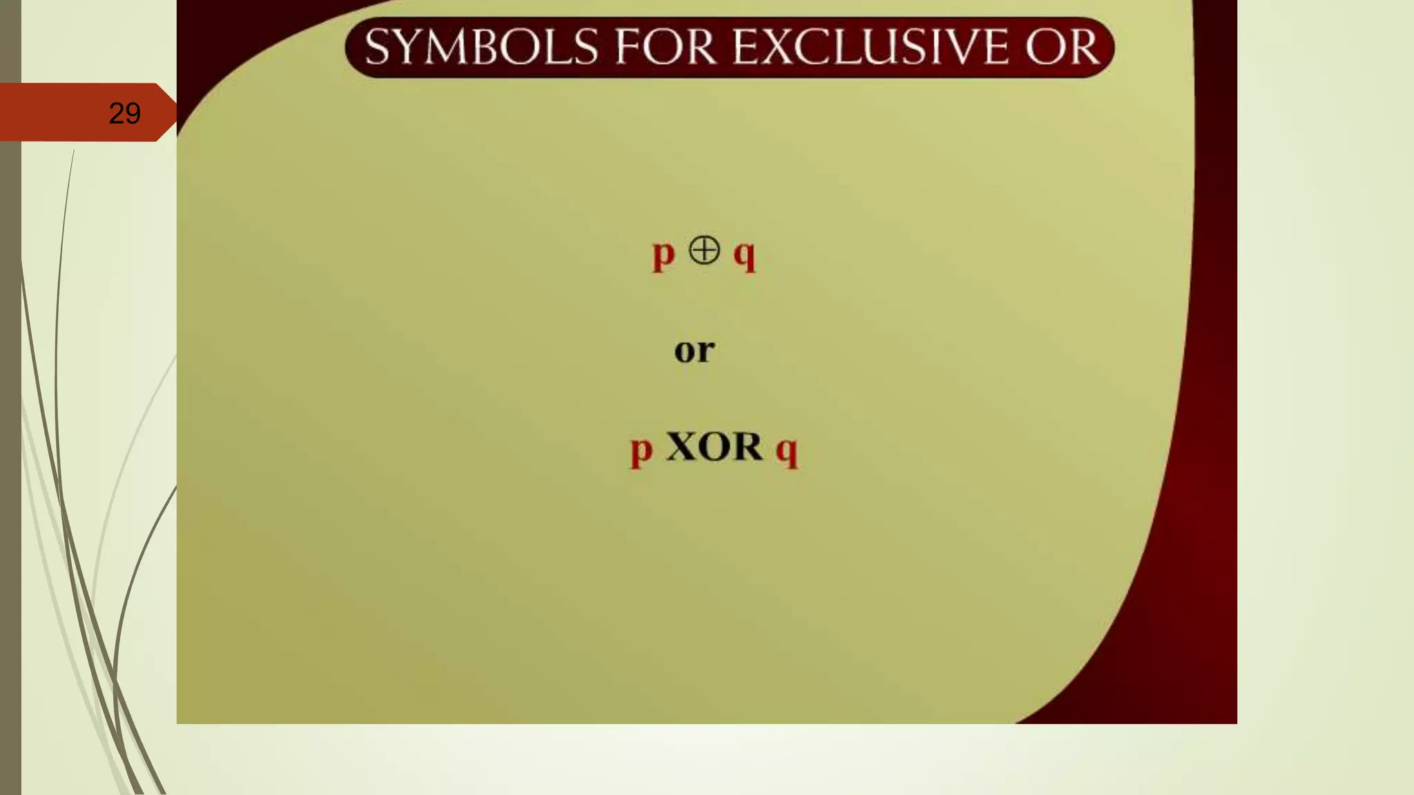 29 Symbols for Exclusive OR – 2 - 5a
 