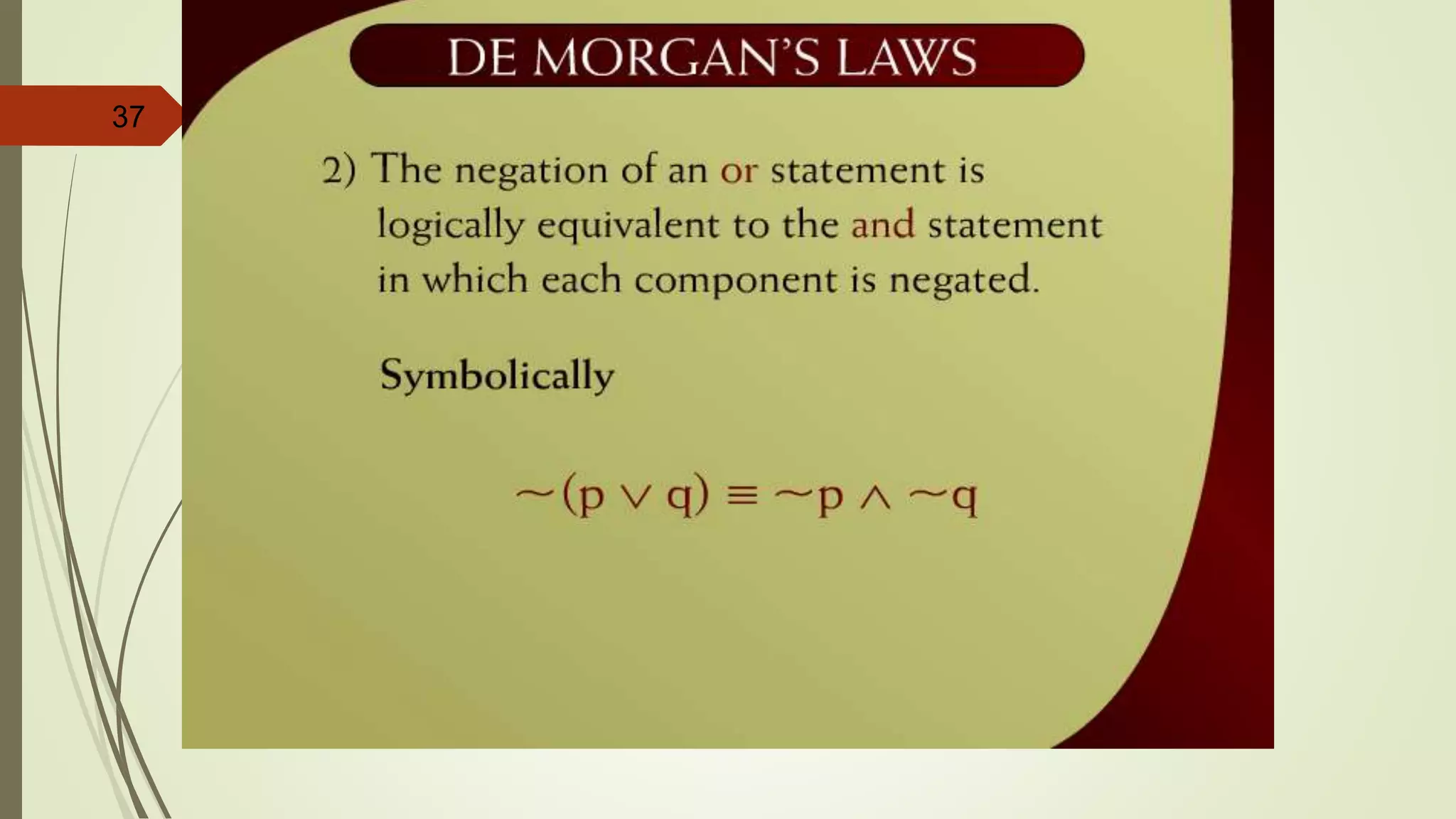 37 De Morgan’s Laws – 2 - 9a
 